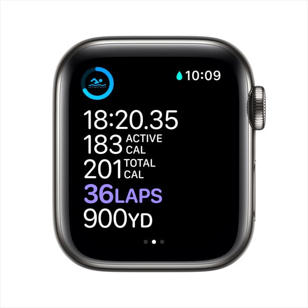 Apple Watch Series 6 GPS + Cellular, 40mm Graphite Stainless Steel Case  with Black Sport Band - Regular