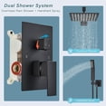 thumbnail image 4 of Shower Faucet Set Matte Shower System Shower Faucet with Rain Shower Head and Handheld Shower Faucets Sets Complete Shower Combo Set Roughin Valve and Trim Kit Included, 4 of 9