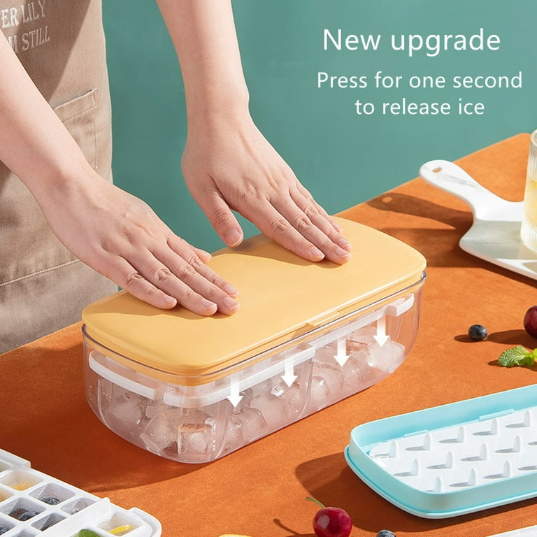 2 Tier Ice Cube Trays for Freezer, Cube Tray with Lid and
