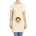thumbnail image 1 of Funny Men Face 1 Printed Khaki Kitchen Apron 27 x 32.5 Inch with Pocket APR, 1 of 1