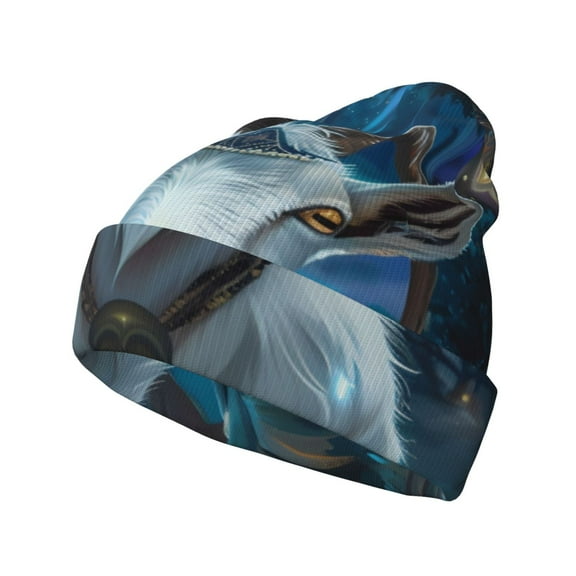 Kdxio Forest Meditating Goat Winter Beanie for Men Women Beanie Knit Hat Cuffed Cap Beanie Knit Chunky Snow Cap