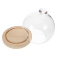 thumbnail image 2 of Preserved Flower Glass Dome with Wooden Base Transparent High Borosilicate Display Cloche for Desktop Flower Crafts, Dustproof Cover with Stable, 2 of 5