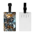 thumbnail image 2 of Luggage Tags for Suitcases, Cute Skeletons Figurines Leather Bag Luggage Tags ID Label Tags Privacy Protection Travel Bag Labels, 2 of 6