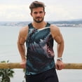 thumbnail image 6 of Pofeuu Wave Chain Shark Print Men's Workout Tank Tops Sleeveless Muscle Gym Shirt Quick Dry-Large, 6 of 7