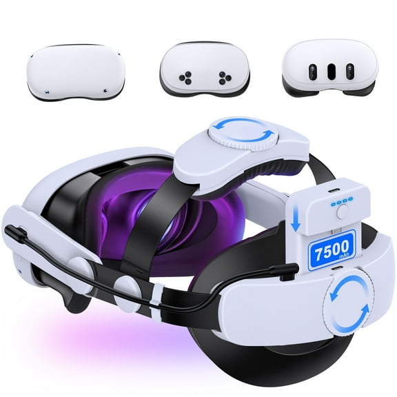 Beboncool Adjustable Headstrap with 7500mAh Rechargeable Battery Pack for Meta Quest 3/2/3S