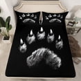 thumbnail image 2 of Homewish Cartoon Bear Print Full Size Sheets,Woodland Animal Bed Sheets,Black White Sheet Sets For Kids,Ultra Soft Home Decor,4pcs, 2 of 7