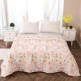 thumbnail image 5 of DESIGNICE Lightweight Summer Quilt Twin Breathable Soft Cooling Quilt for Bed Sofa Travel Floral Print Machine Washable for All Ages 3.3×4.9FT, 5 of 7