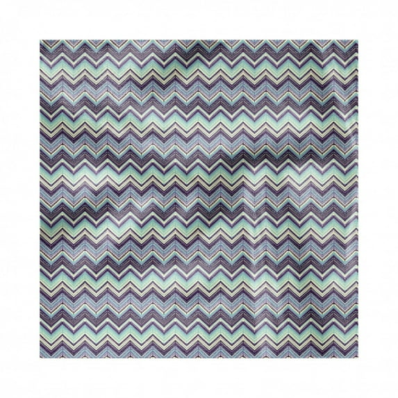 Ikat Decorative Napkins Set of 4, Ornamental Chevron Pattern with Retro Design Elements, Silky Satin Fabric for Brunch Dinner Party, 12", Pale Blue Purple, by Ambesonne