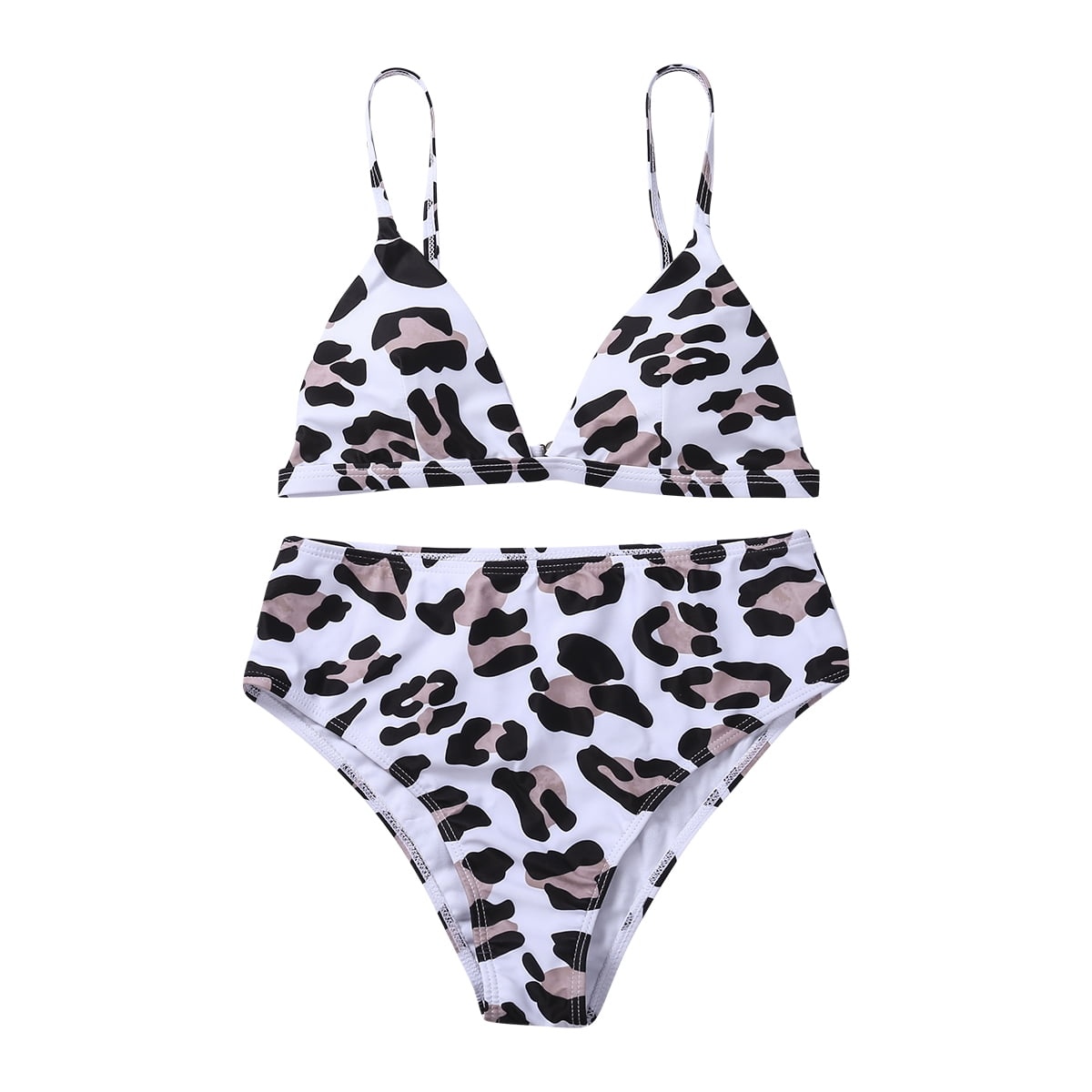Imcute Women Leopard Print Swimsuit, Deep V Neck Bathing Suit, High