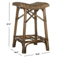 thumbnail image 4 of SAFAVIEH Ramiro Wicker Bar Stool Brown, 4 of 7