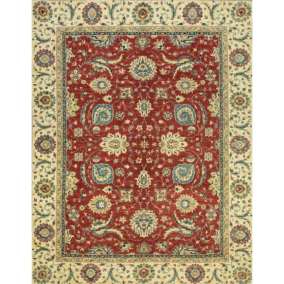 Ahgly Company Machine Washable Indoor Rectangle Abstract Fire Brick Red Area Rugs, 5' x 8'