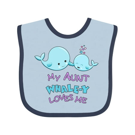 

Inktastic My Aunt Whale-y Loves Me Gift Baby Boy or Baby Girl Bib