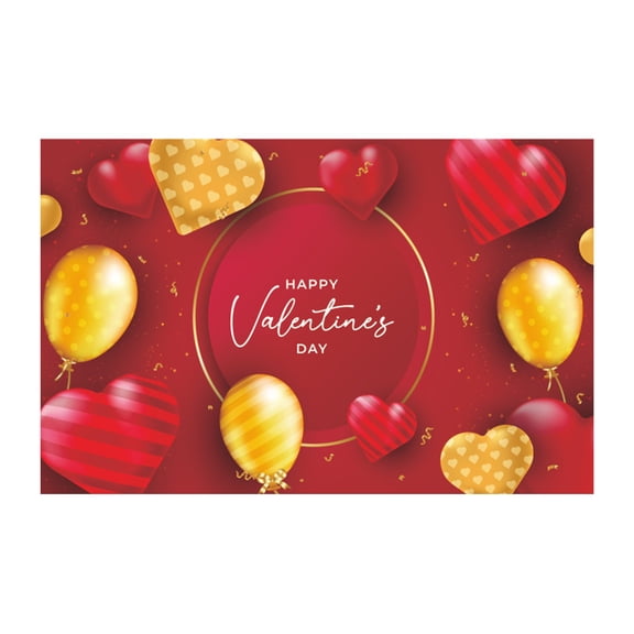 Jierger Valentine's Day Banner Happy Valentine's Day Background Banner Valentines Day Party Decorations Supplies Valentines Party Photo Booth Prop 90*150cm/35.4*59in