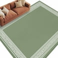 thumbnail image 2 of Green Geometric 8x10 Area Rugs, White Greek Key Design Abstract Modern Art Non-Skid Rubber Backing Large Rectangle Rugs - Living Room Bedroom Home Office, Indoor Floor Mat Carpets Washable Rug, 2 of 9