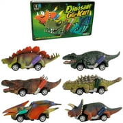 USEEFUN Dinosaur Toy Pull Back Car, 6-piece Dinosaur Toy, Suitable for 3 Year Old Boys and Girls, Boy Toy Age 3, 4, 5 Years Old and Above, Pull Back Toy Car, Tyrannosaurus Dinosaur Game