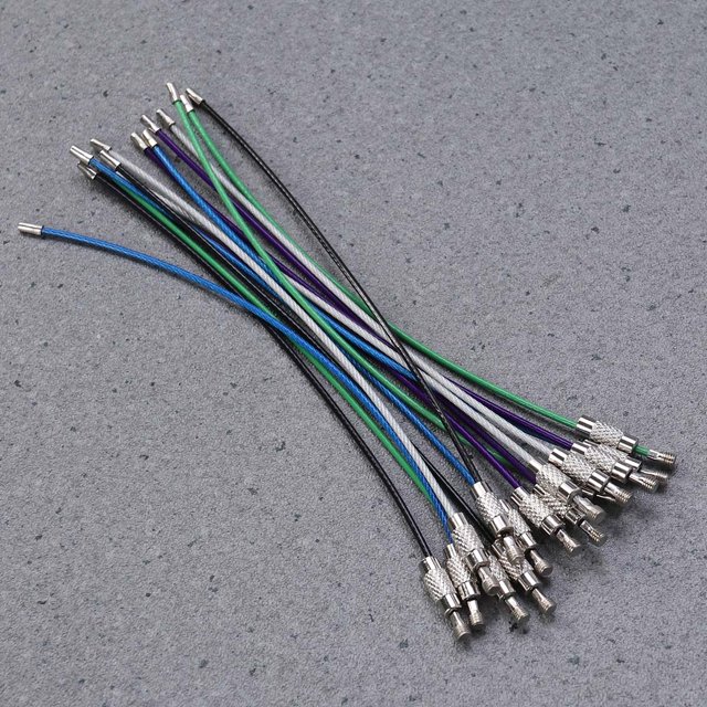OULII 15Pack Keyring Chains Wire Keyrings for Daily Use Random Color