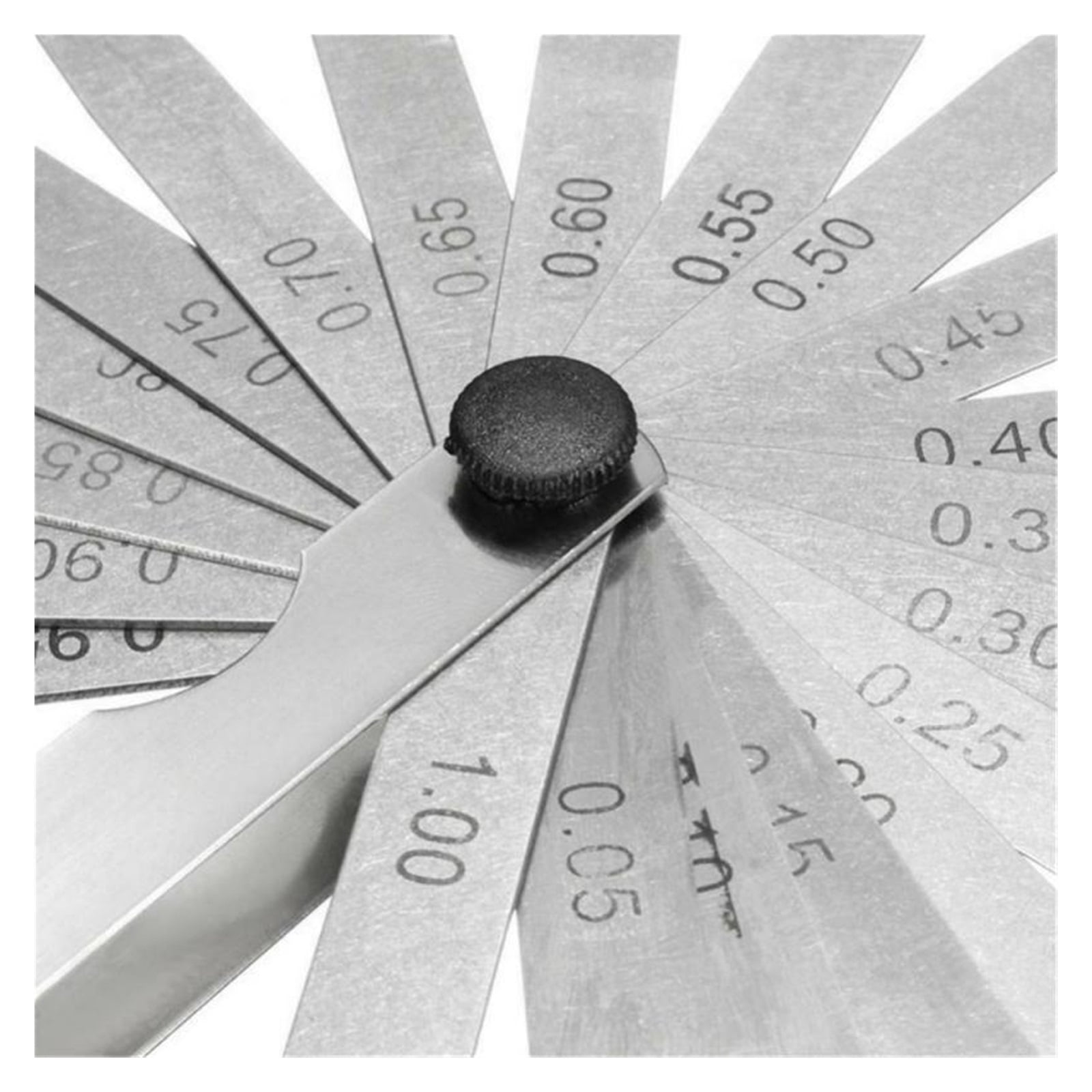 17 Blades Feeler Gauge High Precision Metric Thickness Gauge Foldable Stainless Steel Gap Gages Blades Feeler Measurements Tool ,Easy to Use