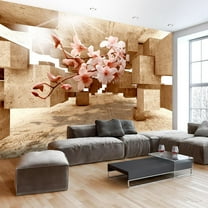 Tiptophomedecor Peel and Stick 3D Illusion Wallpaper Wall Mural - Flower Surprise - Removable Wall Decals