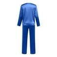 thumbnail image 5 of Satin Silk O Neck With Button Pajamas PJ's Pants Sets Two Piece Family Matching Sleepwear Loungewear Long Sleeve Nightwear family christmas pajamas matching sets, 5 of 9