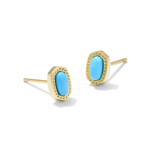 Aretes Kendra Scott Mini Ellie Chapados en Oro de 14k con Turquesa