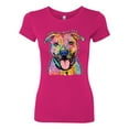 thumbnail image 3 of Dean Russo Best Dog Dog Lover Womens Slim Fit Junior Tee, Raspberry, Large, 3 of 6