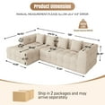 thumbnail image 4 of Wiilayok 120" Boneless-Couch L-Shaped Sofa for Living Room, Cloud Couch with Chaise Lounge, 2 - Piece Sectional Upholstered Chenille Deep Seat Couches with 4 Pillows, No Assembly Required,Light Brown, 4 of 10