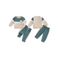 thumbnail image 2 of xiaxaixu Toddler Boy Girl Fall Clothes Contrast Color Long Sleeve Sweatshirt Tops and Pants Set 2Pcs Outfits, 2 of 8