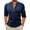 #241-Navy, variant on Ceisia Men's Slim Fit Short Sleeve Stand-Up Collar Slub Linen Henley Shirt with Geometric Embroidery Khaki L Gifts