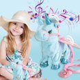 thumbnail image 1 of Música eléctrica caminando cantando caballo volador juguetes de animales de peluche (azul claro) Likrtyny Para estrenar, 1 of 9