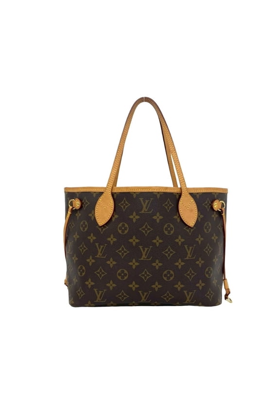 Pre-Owned LOUIS VUITTON Neverfull PM Monogram Logo Pattern Leather Tote Bag Handbag Brown 19519