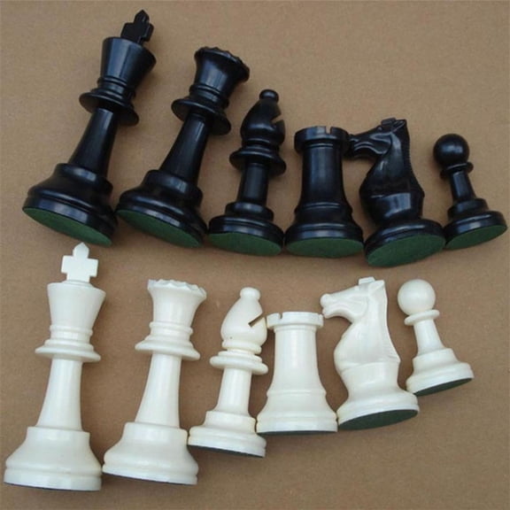 Plastic Chessmen Set International Chess Game Complete Chessmen Set Black&White ,Chessmen Set, Chess Game