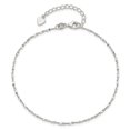 thumbnail image 2 of Auriga Fine Jewelry 925 Sterling Silver Twisted Serpentine Heart Anklet 9inchfor Women, 2 of 5