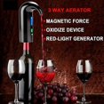 thumbnail image 2 of Aireador de vino eléctrico, tapón, dispensador de vino automático multiinteligente, vertedor y decantador de primera calidad, conservante de vino, color negro, 2 of 5