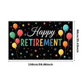 thumbnail image 1 of Colorful Balloon and Star Themed Happy Retirement Banner Party Decoration Backdrop Photography Props for Retirement Parties Celebrations and Photo Booths, 1 of 4