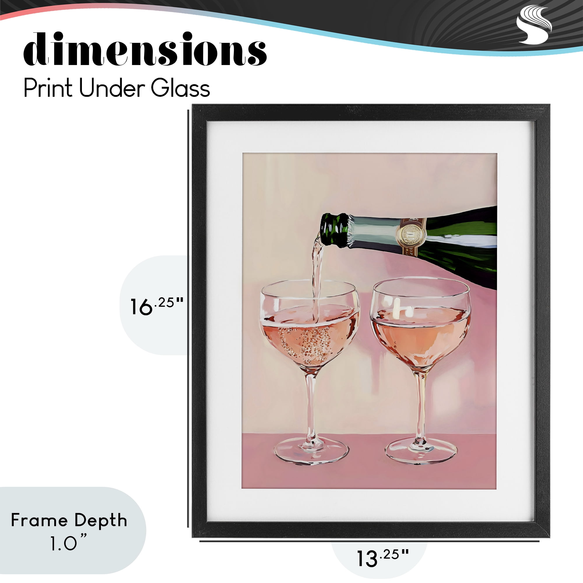 Stupell Industries Pink Champagne Toast for Two Black Framed Print Under Glass, design by The Prints Vibe