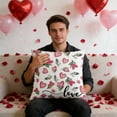 thumbnail image 6 of Valentine's Day Pillow, Heart Pattern Festive Cushion Cover, 45x45cm Polyester Decorative Sofa Bed Pillowcase with Hidden Zipper Machine Washable, 6 of 6
