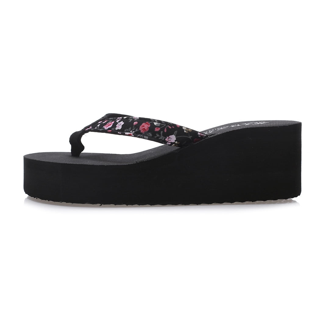 Thong Flip Flops Sandals for Women Summer Casual Platform Wedge Sandals for Women Slip On Summer Casual Walking Shoes