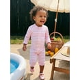 thumbnail image 5 of BemeyourBBs Newborn Baby Girl Pink One Piece Swimsuit Infant Girl Bathing Suit Flower Print Rash Guard Long Sleeve Zipper Ruffle Swimwear Summer Pool Beachwear, 5 of 9