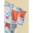 thumbnail image 5 of Infant Baby 4th of July Romper Casual Short Sleeve Round Neck Cartoon Print Jumpsuit Newborn Bodysuit Baby Clothing, 5 of 9