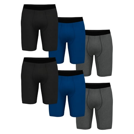 Athletic Works Men's Ultra Lite Mesh Long Leg Boxer Brief, 6-Pack, Sizes S-3XL