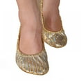 thumbnail image 3 of Women Girl Ballet Shoes Split-Sole Slipper Flats Pointe Slippers Gymnastics Dancing Shoes for Toddler Girls Kid Women in Gold,Glitter Sequins Trim, 3 of 8