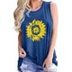 thumbnail image 2 of Blusa sin mangas con estampado de girasol, cuello redondo, talla grande, sin mangas, holgada, para vacaciones de verano, 2 of 4
