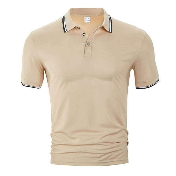 Camisa de manga corta con solapa para hombre: corte holgado informal, poliéster transpirable, ideal para fiestas de verano y uso diario.