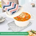 thumbnail image 3 of Yayeee Pot Holders Kitchen Heat Resistant with Pocket 7"x9.8" Cotton Oven Cooking Hot Pads, White Geometric, 3 of 7