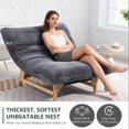 thumbnail image 3 of Aukfa Oversized Chaise Lounge Indoor Chair, Wood Frame, Corduroy, Gray, 3 of 10
