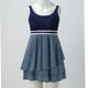 thumbnail image 3 of Gibobby Conjunto de bikini para mujer 2023 Traje de baño dividido para mujer Tankini conservador Conjunto de dos piezas Dobladillo con volantes a rayas(Azul,M), 3 of 5