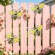 thumbnail image 4 of Adorno colgante de hierro para jardín – Adorno de mariposa de metal pintado a mano para valla exterior, patio o terraza – Artesanía rústica resistente a la intemperie, 4 of 6