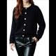 thumbnail image 3 of Suéteres Tipo Cárdigan con Abertura Frontal para Mujer, Chaqueta de Larga con Botones, Ropa de Otoño e Invierno. Negro M, 3 of 8