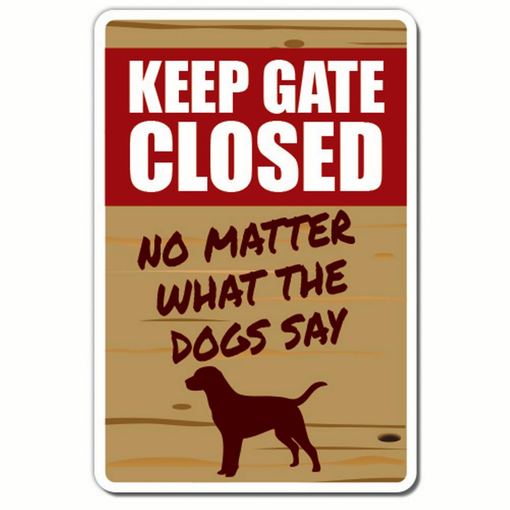 KEEP GATE CLOSED Dog Aluminum Sign warning animal Dog farm Indoor