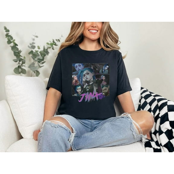 Jinx T-shirt, Arcane Unisex Shirt, Anime Tee, Gamer Shirt, League of Legends Gift, LOL Shirt, Arcane Merch, Gift For Women and Man, LOL Gift